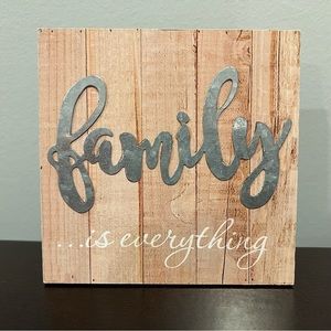 “Family is everything” rustic home decor